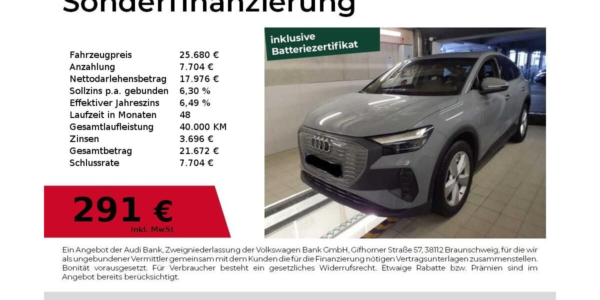 Audi Q4 e-tron 38.700 km 24.980 &euro; Höchstadt an der Aisch 91315