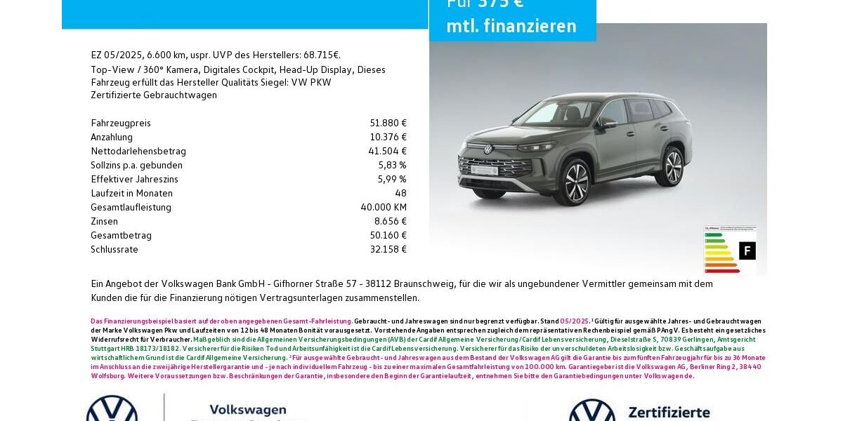 VW Tayron 6.600 km 51.880 &euro; Bamberg 96052