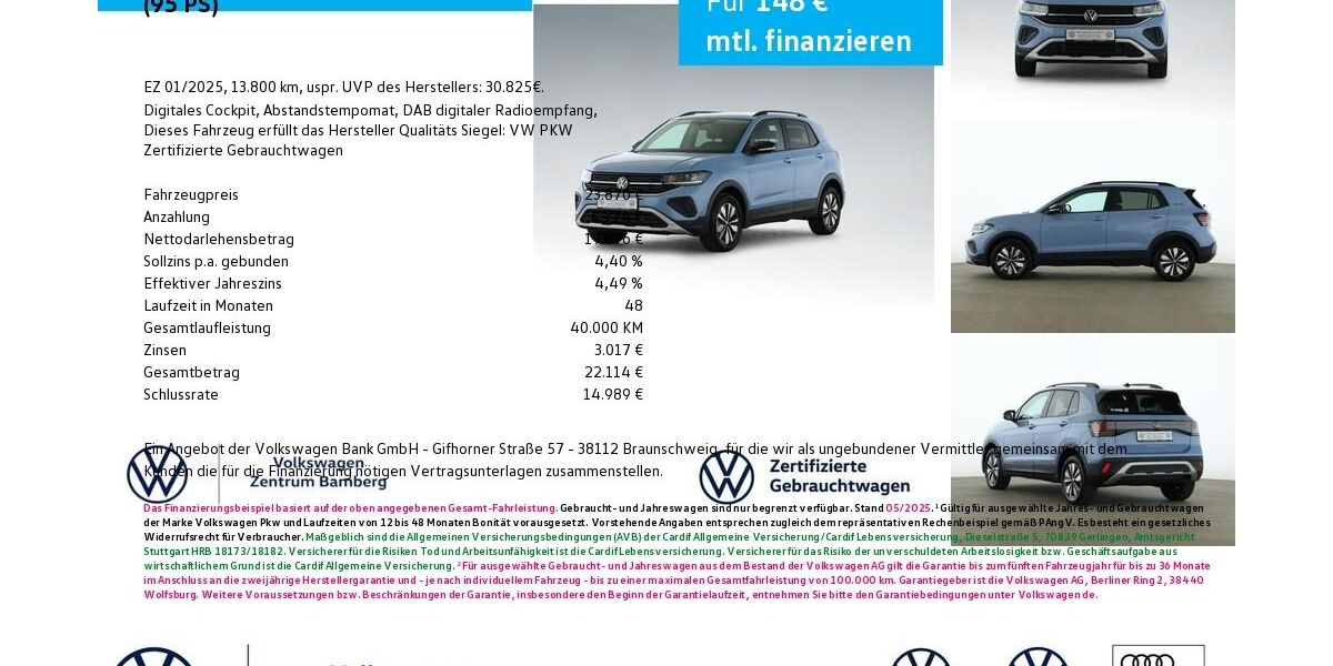 VW T-Cross 13.800 km 23.480 &euro; Bamberg 96052